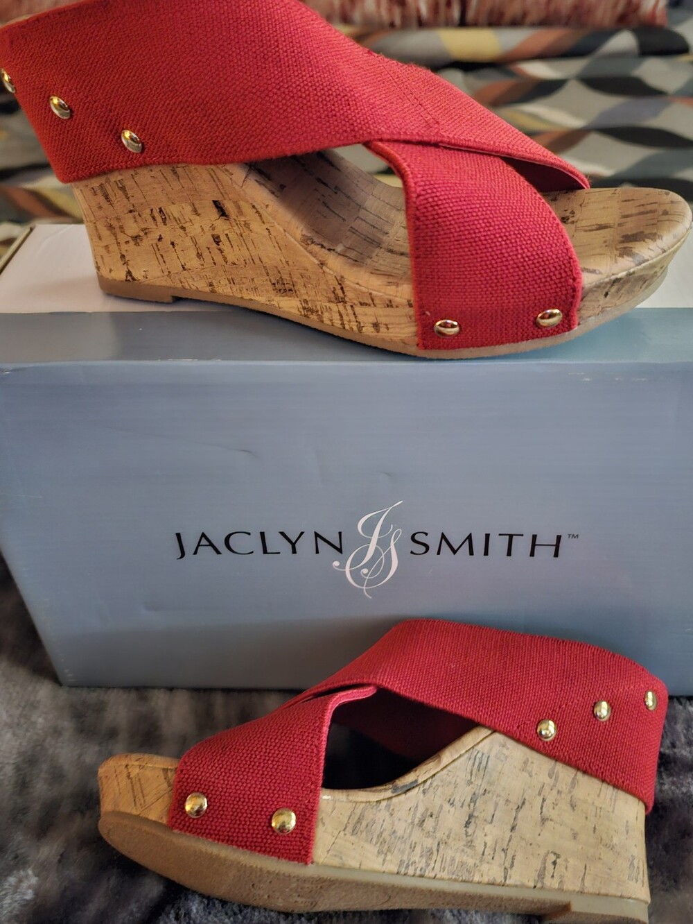 Jaclyn Smith Red, Black and Blue Wedges 3 Pair For $50 or $25 Each